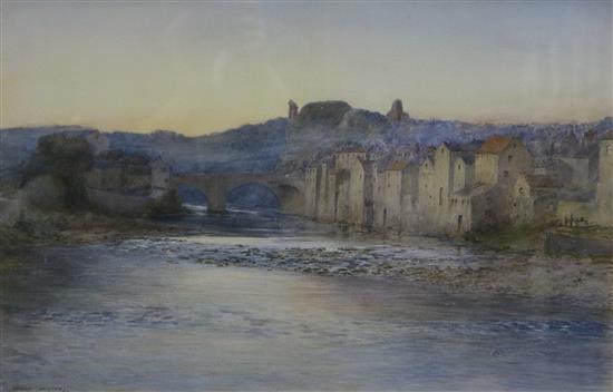 Watson Charlton, watercolour, River Tees, signed and dated 06, 34 x 53cm